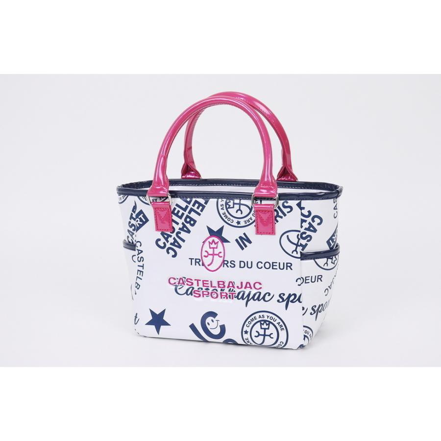 ○☆新品 未使用 CASTELBAJAC POPロゴ 総柄 エナメルトートバッグ