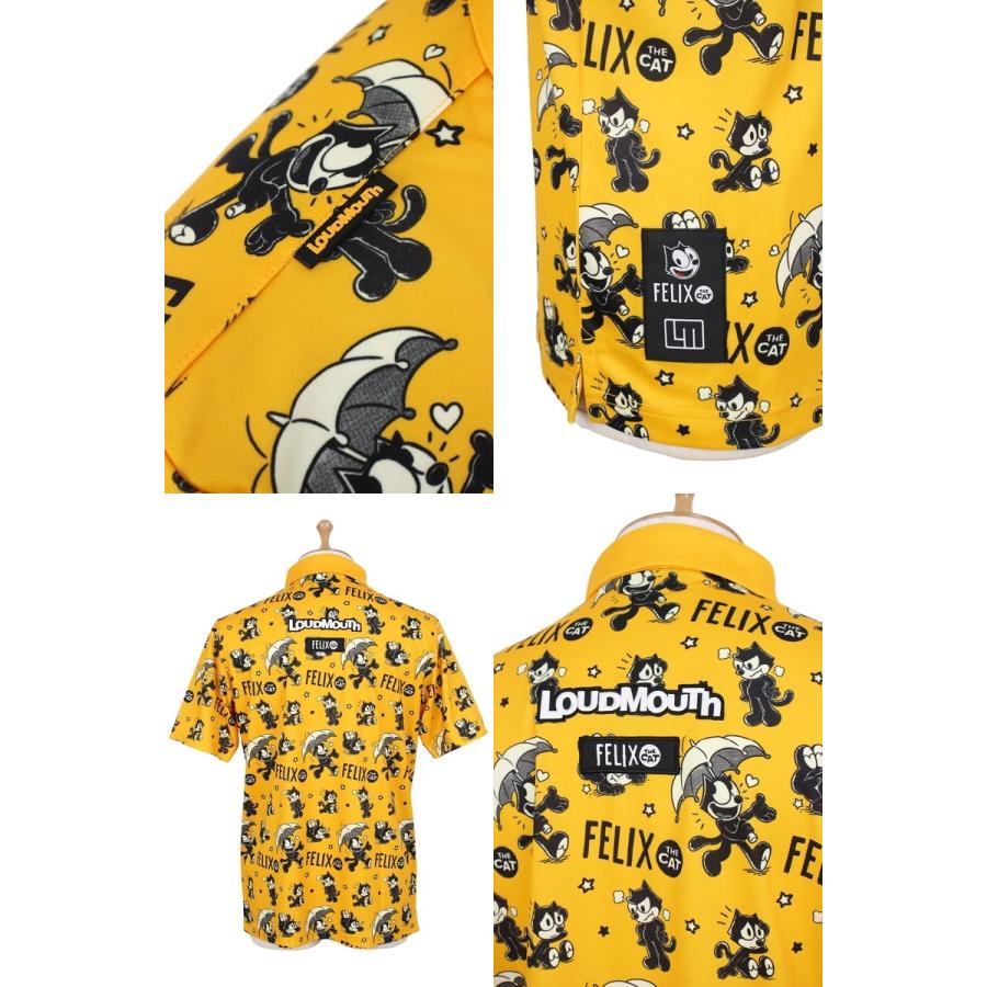 LOUDMOUTH ラウドマウス　ゴルフ ポロシャツ　ブラック×ホワイト系　L LOUDMOUTH ラウドマウス メンズ 吸汗速乾 半袖 ポロシャツ