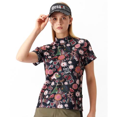 Dance With Dragon ハイネックシャツ半袖 レディース ダンス