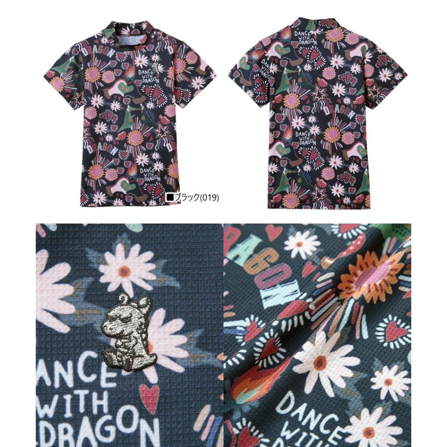 値下げ　DANCE WITH DRAGON 半袖シャツ Dance With Dragon ハイネックシャツ半袖 レディース ダンス