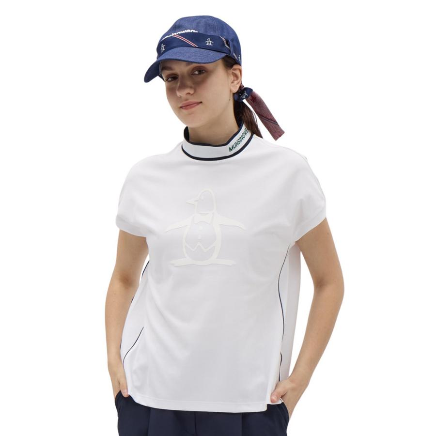 新品タグ付き　Munsingwear ネイビー ポロシャツ ハイネック　Ｌ 日本製デサント社マンシングウェアシンプルネイビーポロシャツ