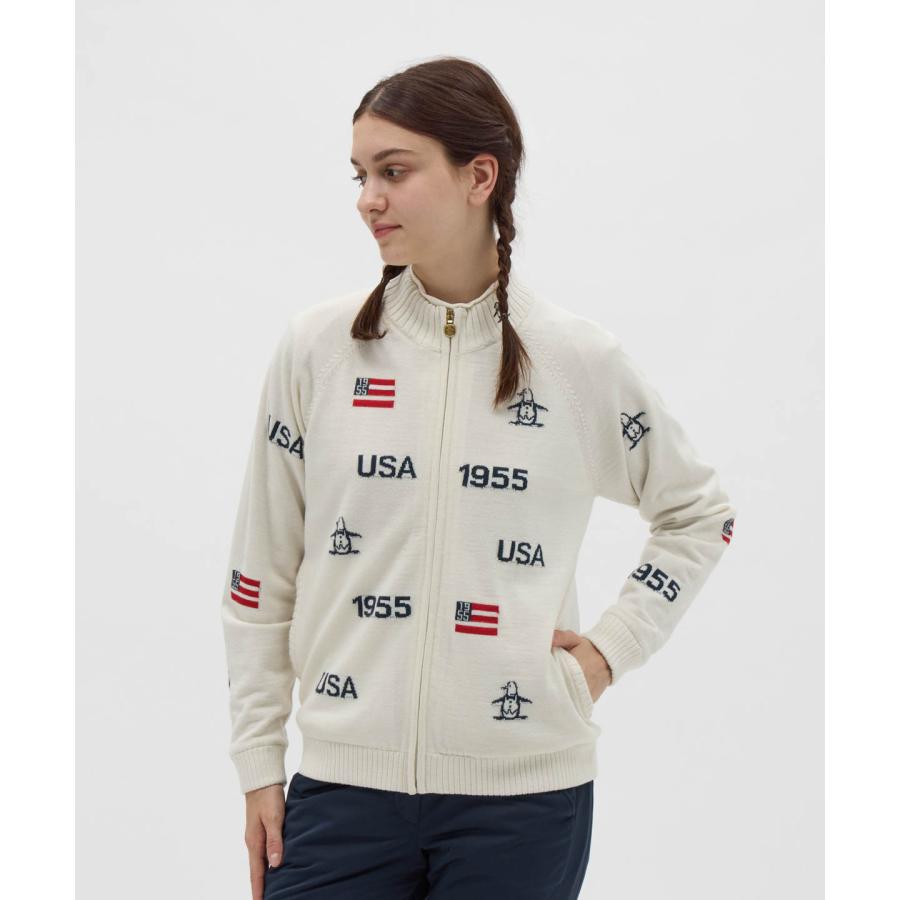 ■美品■ゴルフウェア■ニット■WOOL素材■アウター■厚手 ゴルフ ニット プルオーバー 長袖 ケーブル模様ニットプルオーバー