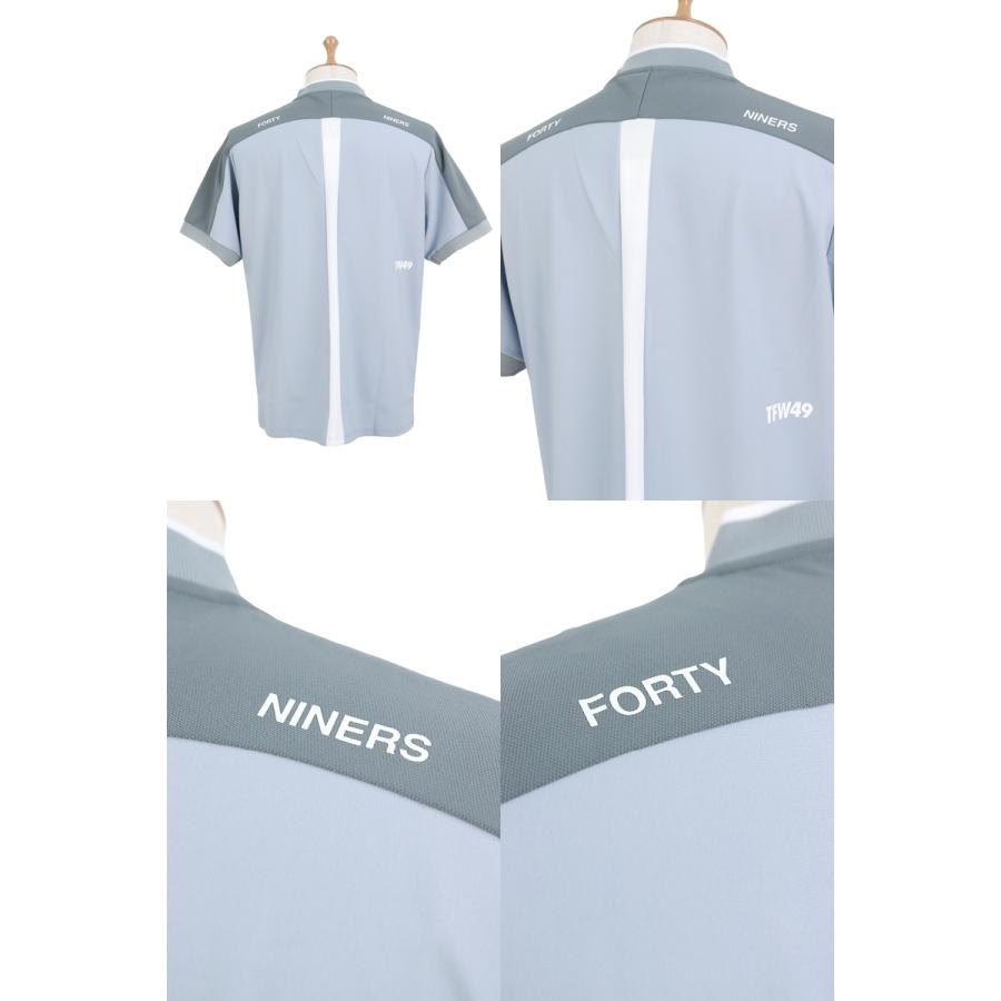 TFW49 半袖ポロシャツ ホワイト/グレーサイズM TFW49 ティーエフダブリュー49 SIDE MESH COLLARLESS POLO