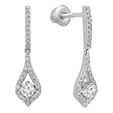 特別価格0 38カラットctw14 Xa0 Kホワイトゴールドラウンドホワイトダイヤモンドレディースdanglingドロップイヤリング好評販売中 犬用品 B01dk6fqw2 T R 当店在庫あり
