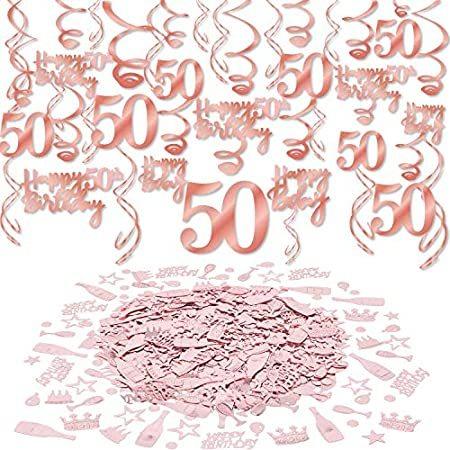 人気を誇る ローズゴールド 特別価格konsait 50歳の誕生日 5好評販売中 30個 渦巻き 吊り下げ 50歳の誕生日 誕生日デコレーション 女性と女の子用 デコレーション 2ルームテント Lifeinlacruz Com