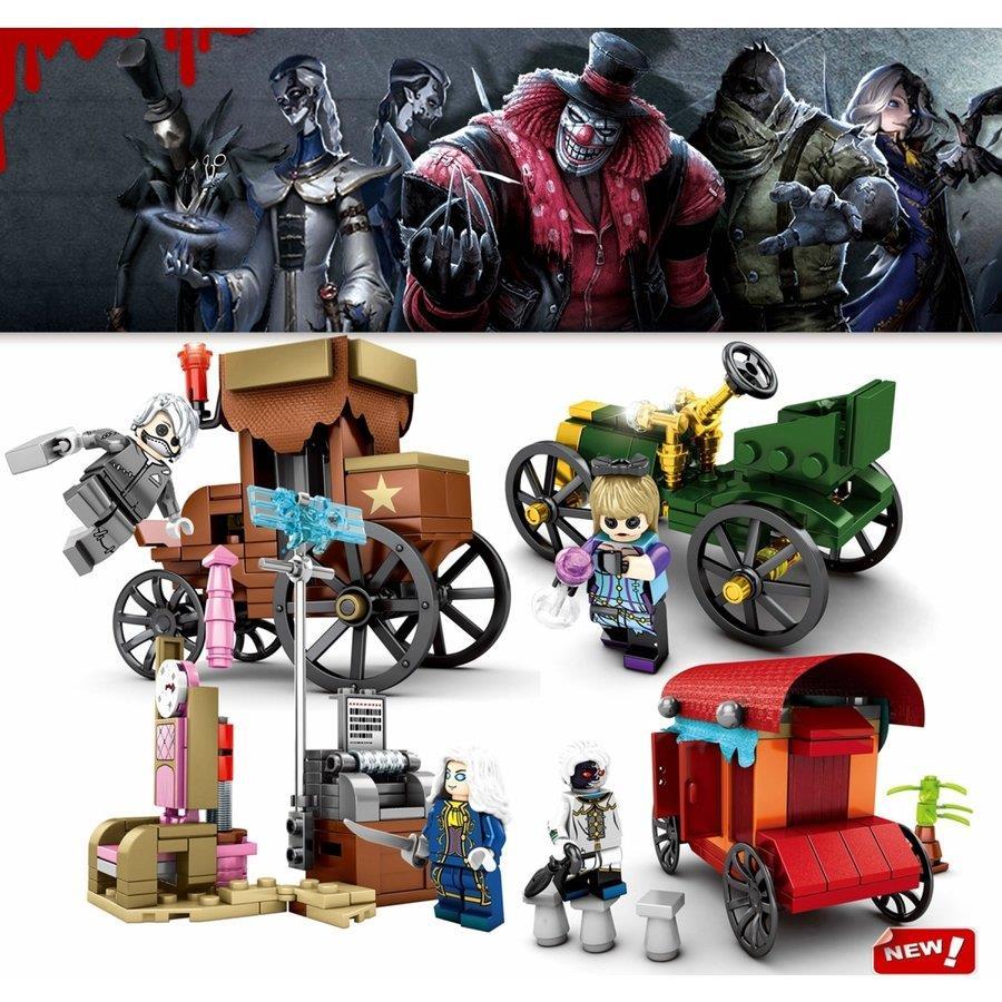 4個レゴ互換の車のブロック4個