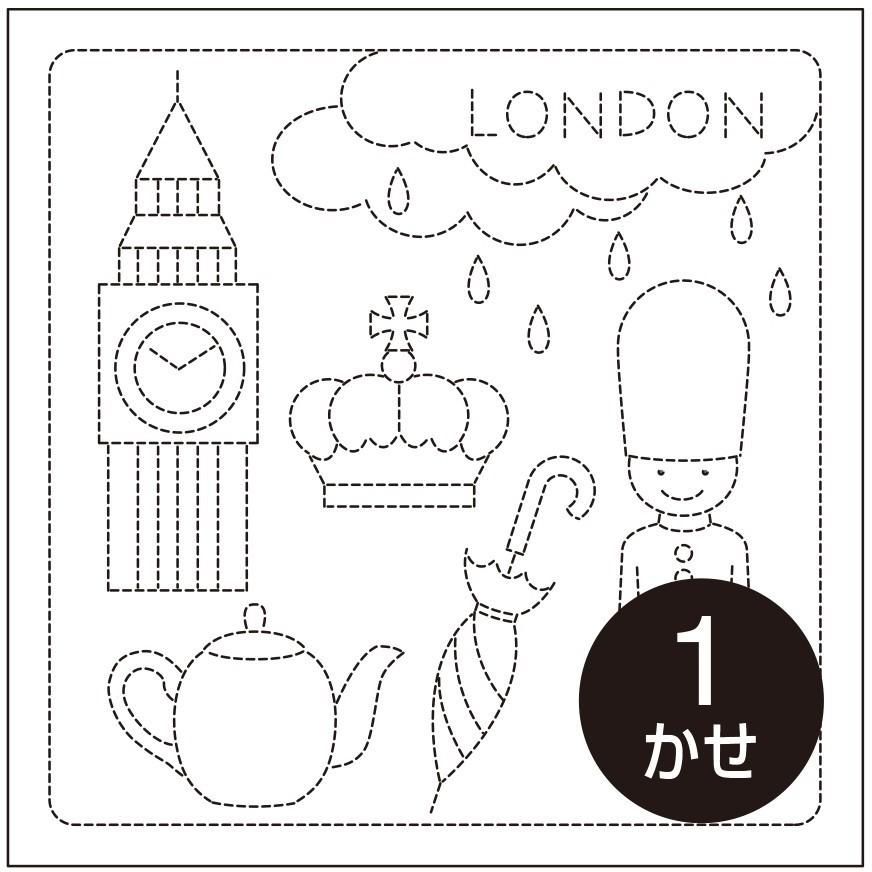 割引購入 刺し子 花ふきん 布パック オリムパス LONDON ロンドン 白 オリジナル柄 図案 H-1078 ファスナー用スライダー 7×27mm(8ヶ)