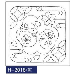 刺し子 花ふきん 布パック オリムパス 未と七宝つなぎ 藍 和柄 図案 H 18 Op Shn I H 18 刺し子 こぎん材料 セイカ堂小売部 通販 Yahoo ショッピング
