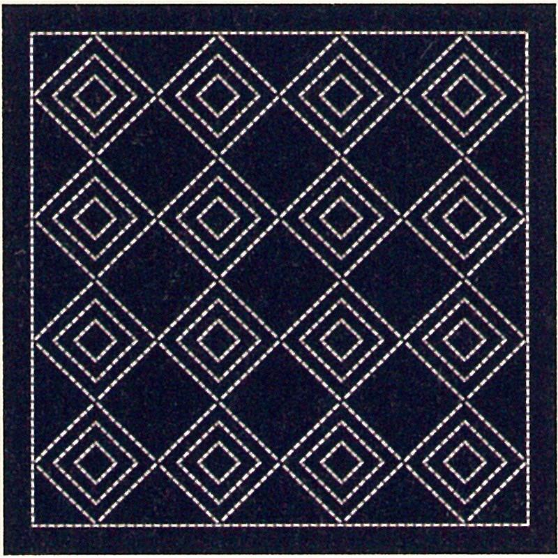 数量限定セール 刺し子 花ふきん 布パック オリムパス 立三枡 藍 伝統柄 図案 H 36 Columbiatools Com