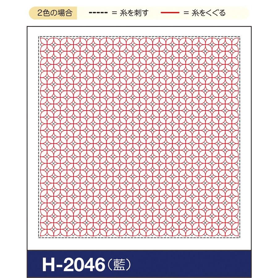 刺し子 花ふきん 布パック オリムパス 朝顔 藍 くぐり刺し 図案 H-2046｜t-seikado