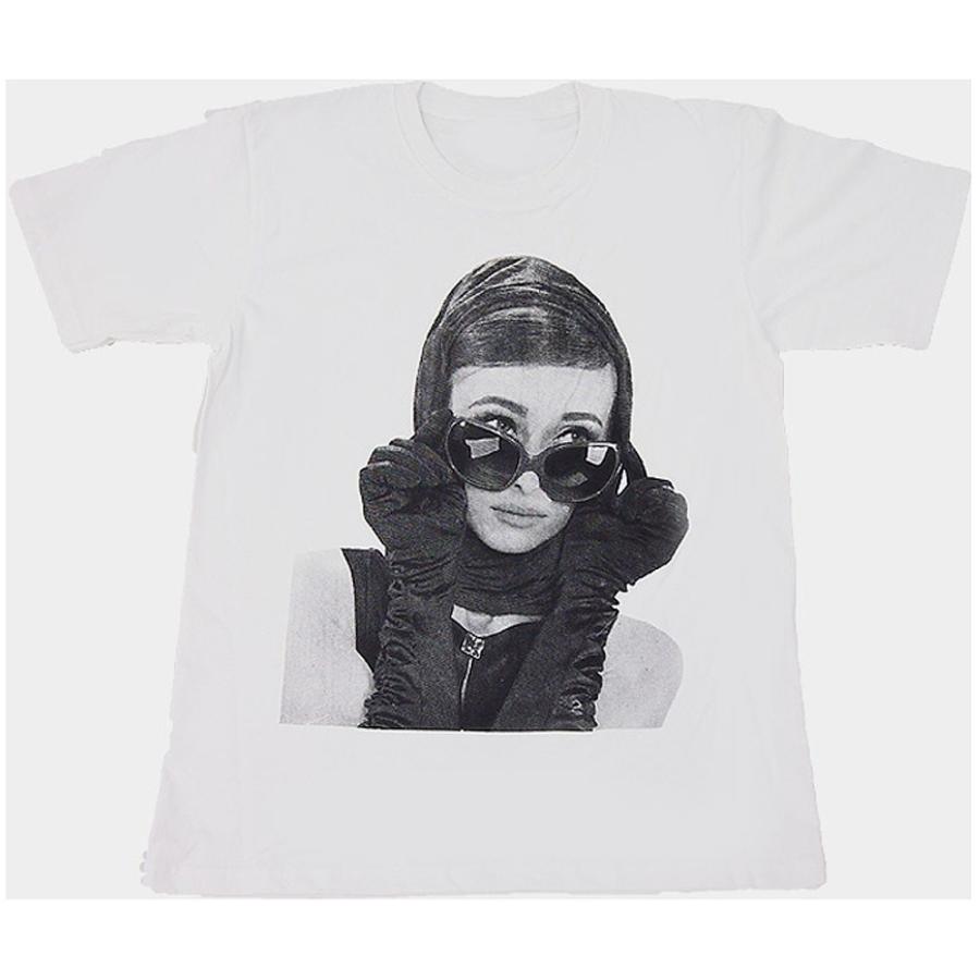 Audrey Hepburn オードリー ヘプバーン ハリウッド女優 ティファニーで朝食を Black And White Artwork プリント ｔシャツ ホワイト 男女兼用 Bn639 Tシャツのますだ屋 通販 Yahoo ショッピング