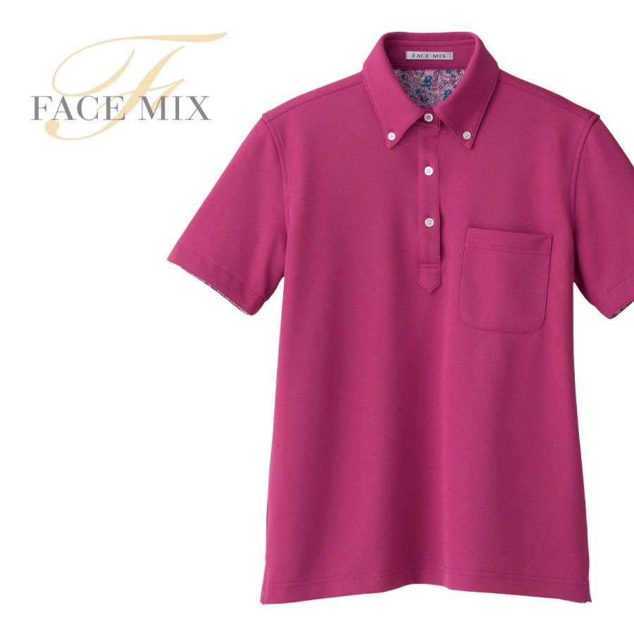 ポロシャツ レディース 半袖 FACE MIX フェイスミックス レディス (花