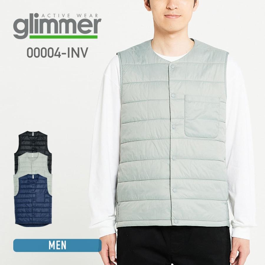 ベスト メンズ 無地 Glimmer グリマー インナーベスト Inv 004inv 男女兼用 防寒 中綿 重ね着 春 秋 冬 Ss S M L Ll 数量限定アウトレット最安価格