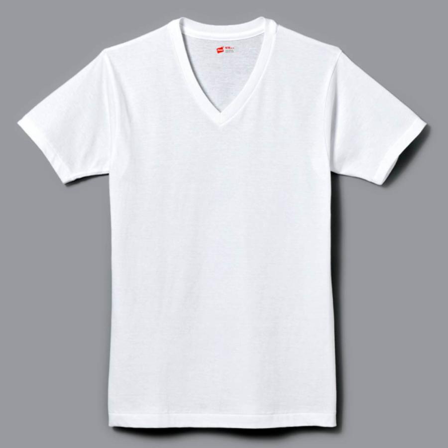 tシャツ メンズ 無地 Hanes ヘインズ 3枚組 アカラベル Vネック Tシャツ 赤パック HM2145K インナー メンズ 赤パック  ホワイト 白 綿100% S M L XL｜t-shirtst｜06