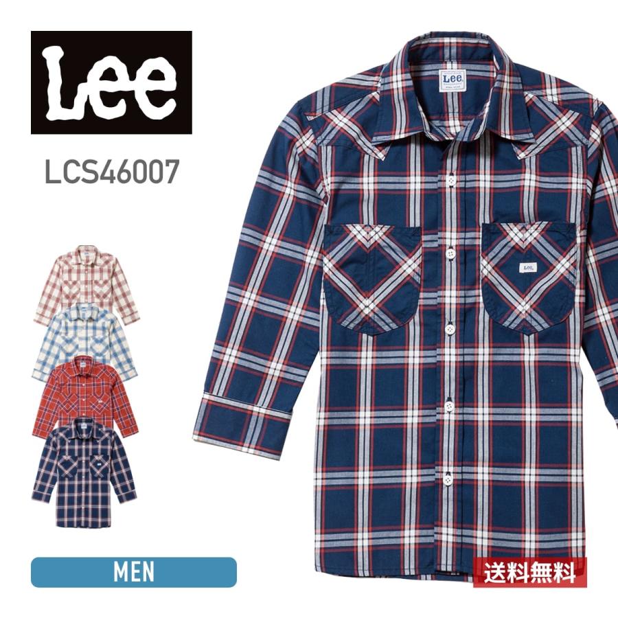 シャツ メンズ 七分袖 Lee リー メンズ ウエスタン チェック 七分袖 シャツ Lcs 無地tシャツ Tshirt St 通販 Paypayモール