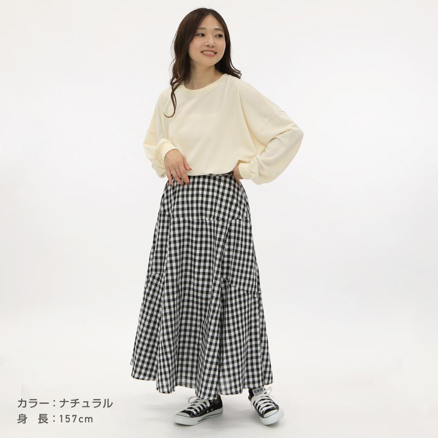 ボーダー カットソー 長袖 ロンt プルオーバー レディース 無地