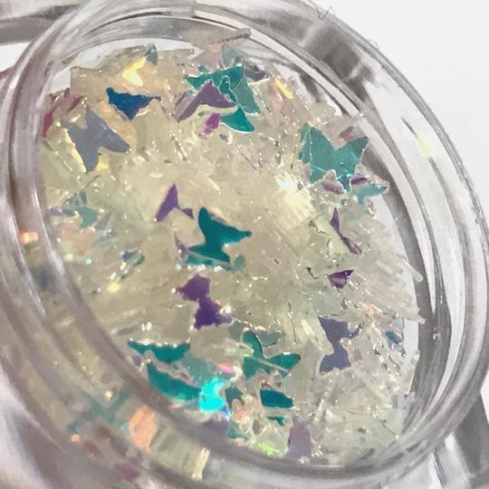 蝶のホログラムI クリアオーロラ パリパリ バタフライ レジン封入