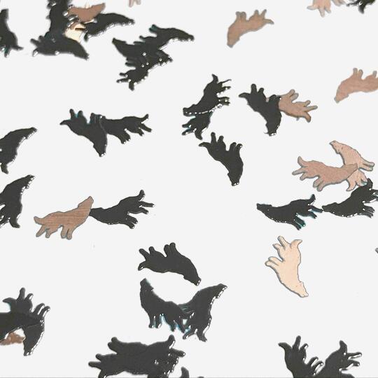 10枚セット）オオカミのメタルパーツ ブラック 狼 遠吠え ウルフ 動物