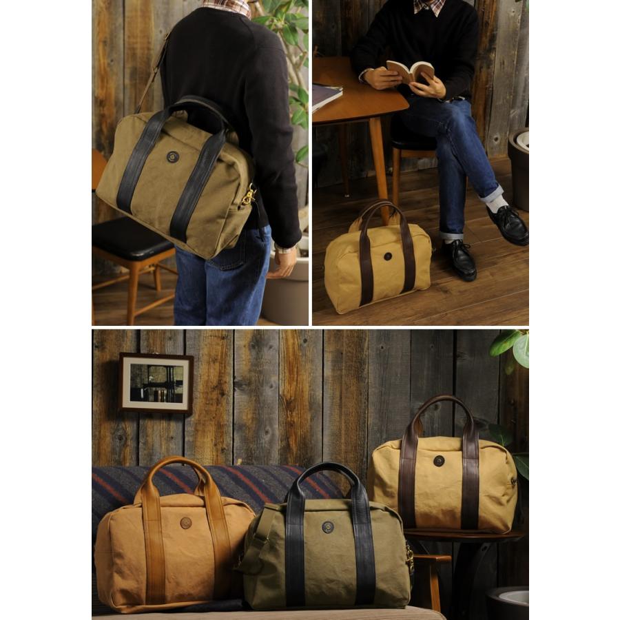 メンズ ボストンバッグ Uramado 2way タンニン染め帆布 日本製 A4 mens bag｜t-style｜09