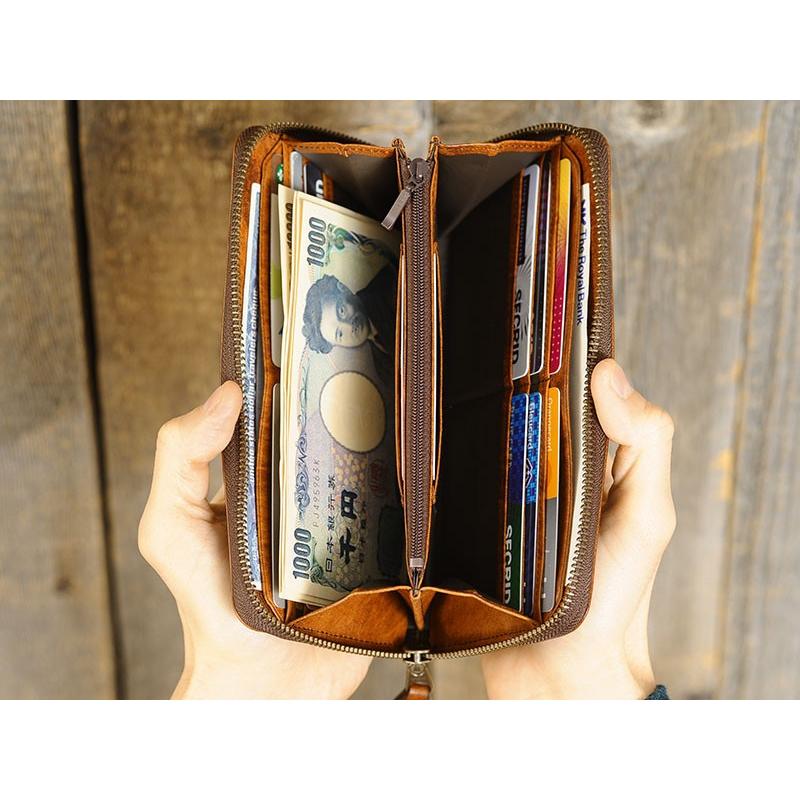 Luggage AOKI 1894 青木鞄 メンズ 長財布 ラウンドファスナー 本