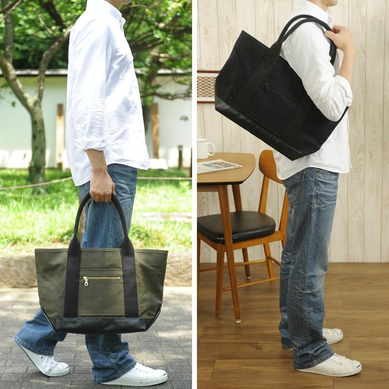 豊岡鞄 直帆布 天ファスナートートバッグ  男性用 メンズ トートバッグ ファスナー付き 帆布 日本製 A4ファイル ビジネス 紳士用 鞄 かばん バッグ  【送料無料】 豊岡鞄 直帆布 天ファスナートートバッグ メンズ トートバッグ