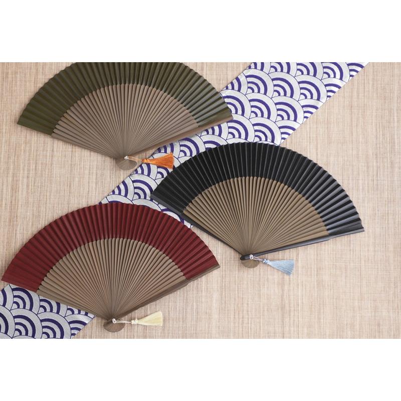 WDH 京扇子 短地紙扇子 扇子袋セット メンズ 扇子 高級 紙 紙扇子 日本