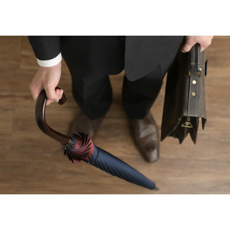 小宮商店 日本製 高級 メンズ 傘 長傘 橘 甲州織 両面無地 65cm