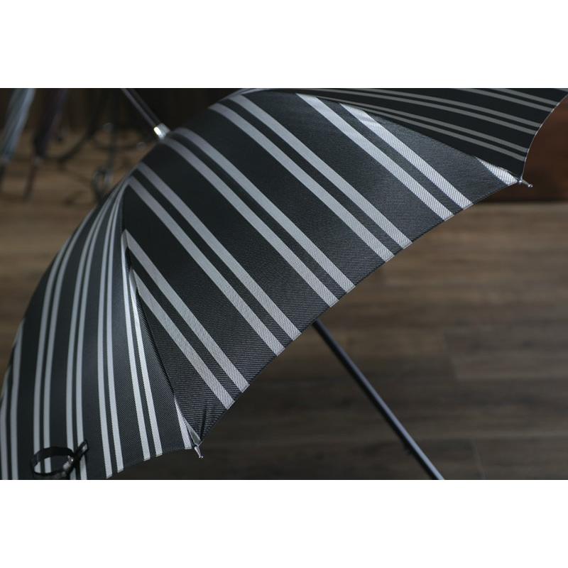 Ramuda メンズ 傘 65cm 甲州織 レジメン ストライプ 8本骨 鉄木持ち手