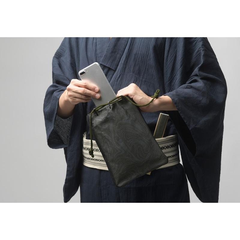 正絹信玄袋 すみかげ メンズ 浴衣 着物 和装 小物入れ 巾着 日本