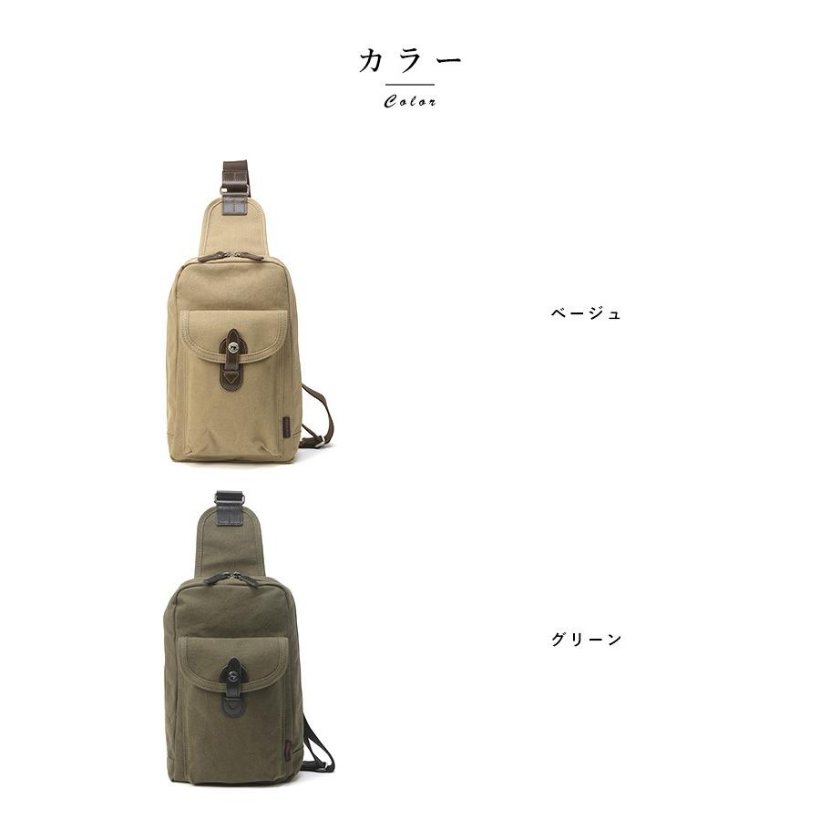 豊岡鞄 ボディバッグ メンズ 10号 帆布 Stitch-on 縦型 日本製 タテ