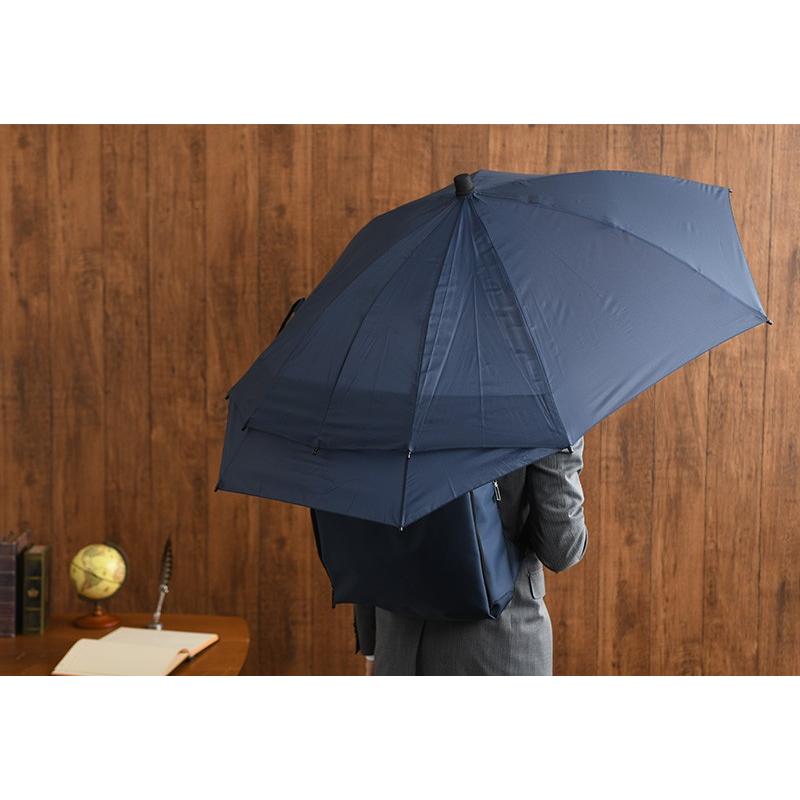 傘 メンズ 長傘 背中 濡れない 宅配 リュック Euroschirm 通勤 軽い 軽量 スウィングバックパック 後ろが長い傘 通学