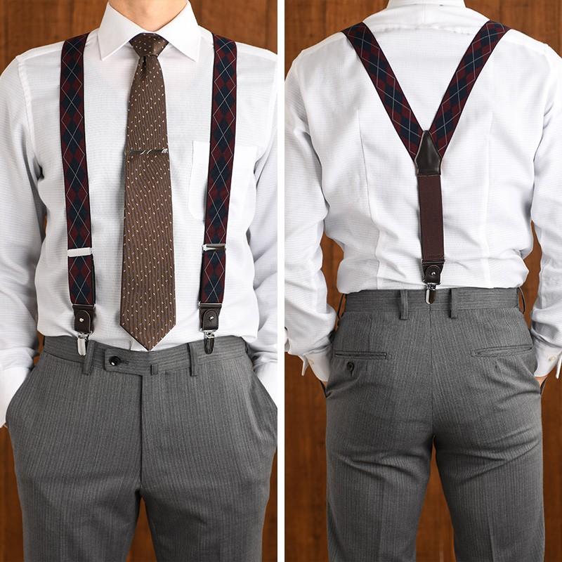 サスペンダー メンズ 日本製 Ramuda Y型サスペンダー アーガイル柄35mm幅 クリップ ボタン両用 大人 男性 ビジネス おしゃれ Mts 3515 メンズバッグ専門店 紳士の持ち物 通販 Yahoo ショッピング