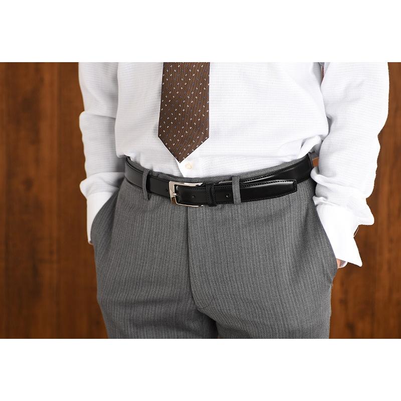 ベルト メンズ 本革 Ramuda 日本製 レザーベルト 30mm幅 コードバン調