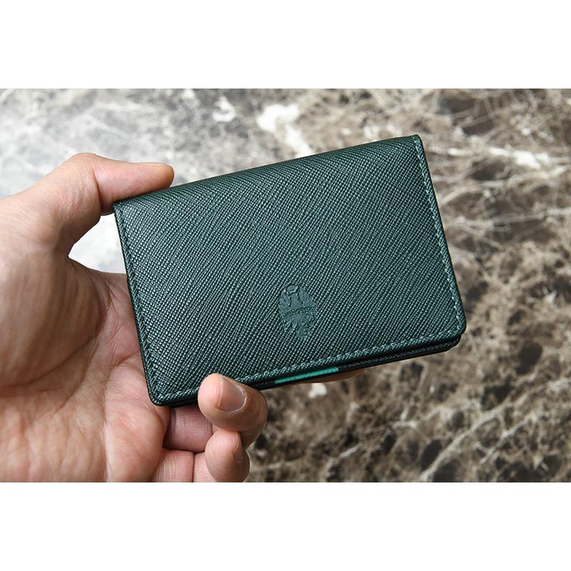 名刺入れ メンズ 本革 ビアンキ Bianchi 角シボ型押し牛革 franco