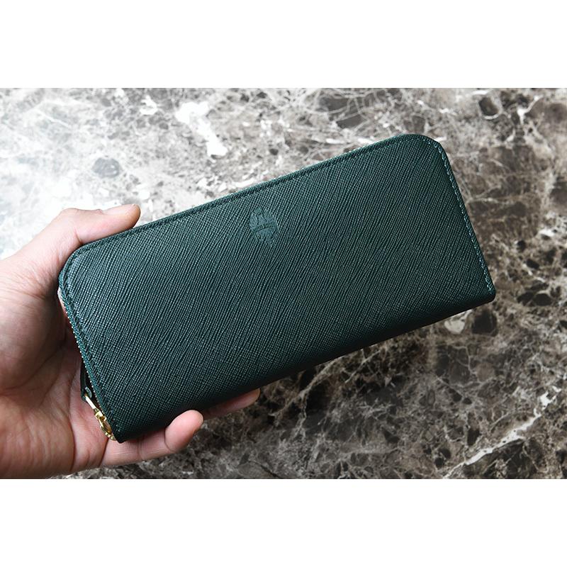 長財布 ラウンドファスナー メンズ 本革 Bianchi franco 角シボ型押し