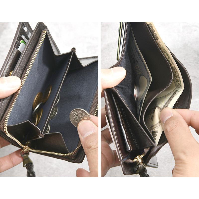 財布 二つ折り メンズ 防水牛革 二つ折り財布 ミドルサイズ ecrire 本