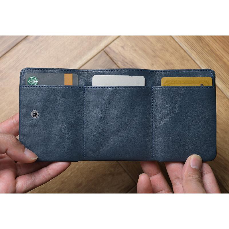 財布 コンパクト 本革 日本製 hmny casual 三つ折り財布 小銭入れ付き