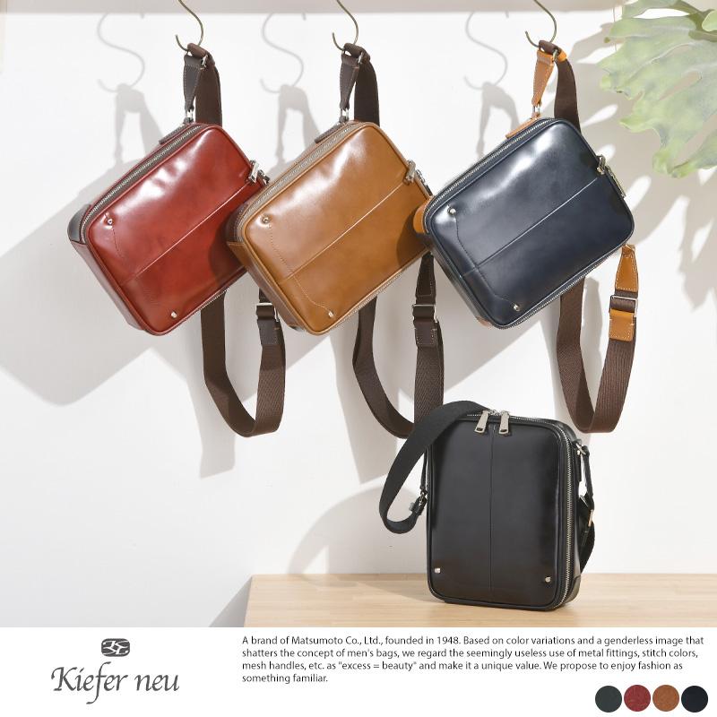 ショルダーバッグ メンズ おしゃれ 本革 Kiefer neu レザーBOX 
