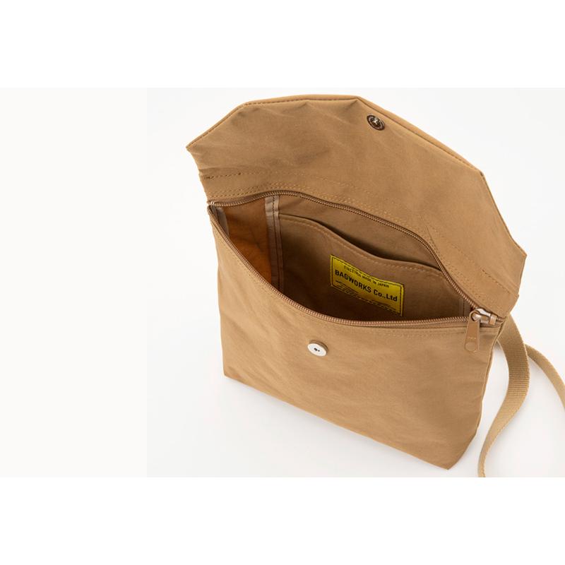 豊岡製鞄 メンズ ショルダーバッグ BAGWORKS 薄マチショルダーバッグ