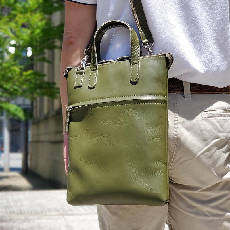 ショルダーバッグ メンズ 本革 日本製 タテ型 おしゃれ SADDLE 牛革