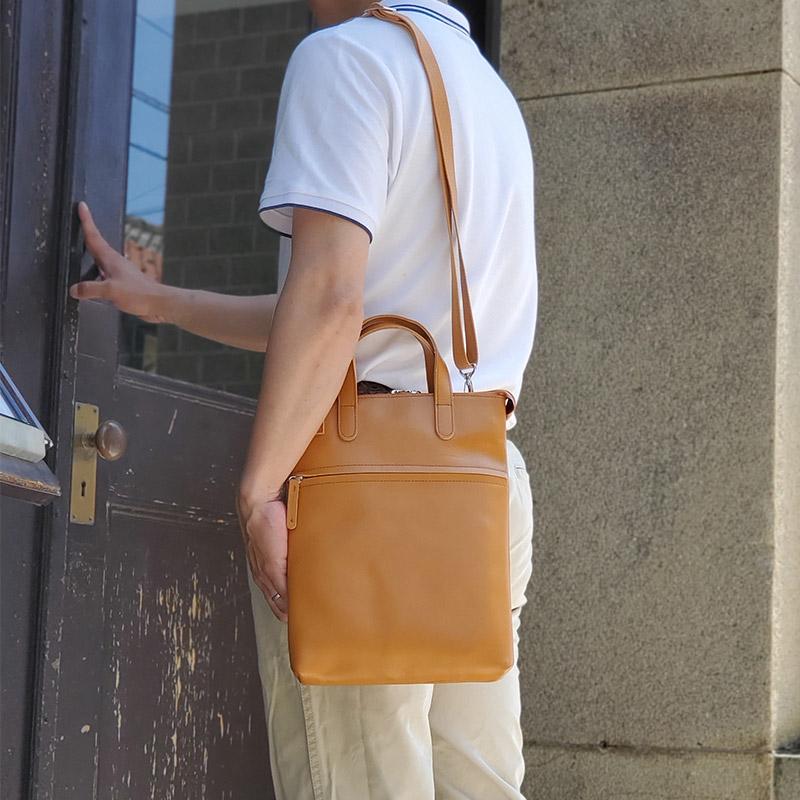 ショルダーバッグ メンズ 本革 日本製 タテ型 おしゃれ SADDLE 牛革 