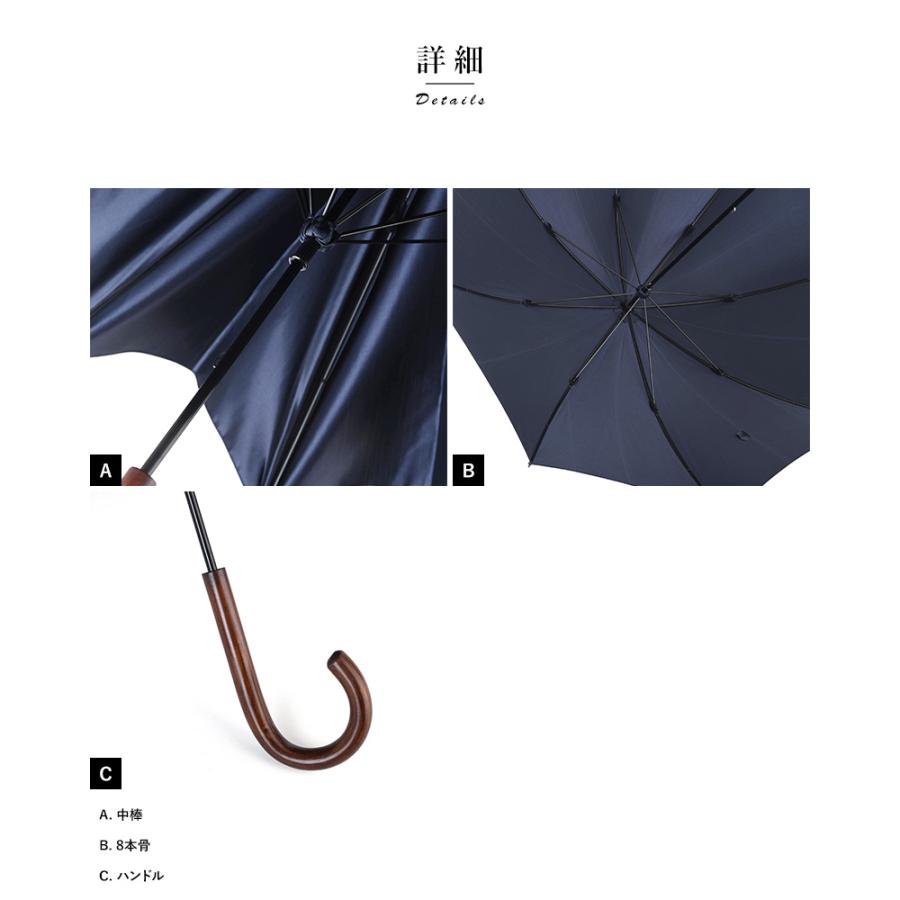 メンズ 晴雨兼用傘 日本製 前原光榮商店 長傘 8本骨 55cm UV