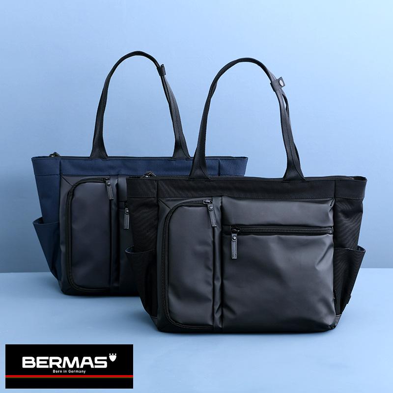 未使用級 バーマス ビジネスバッグ 2way 2層 A4 大容量 PC ブラック ビジネスバッグ メンズ 30代 BERMAS ビジネストートバッグ BAUER