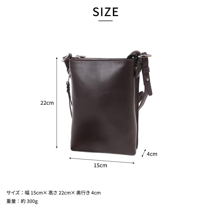Pid 縦型レザーミニショルダーバッグ scena メンズ 男性 本革 牛革