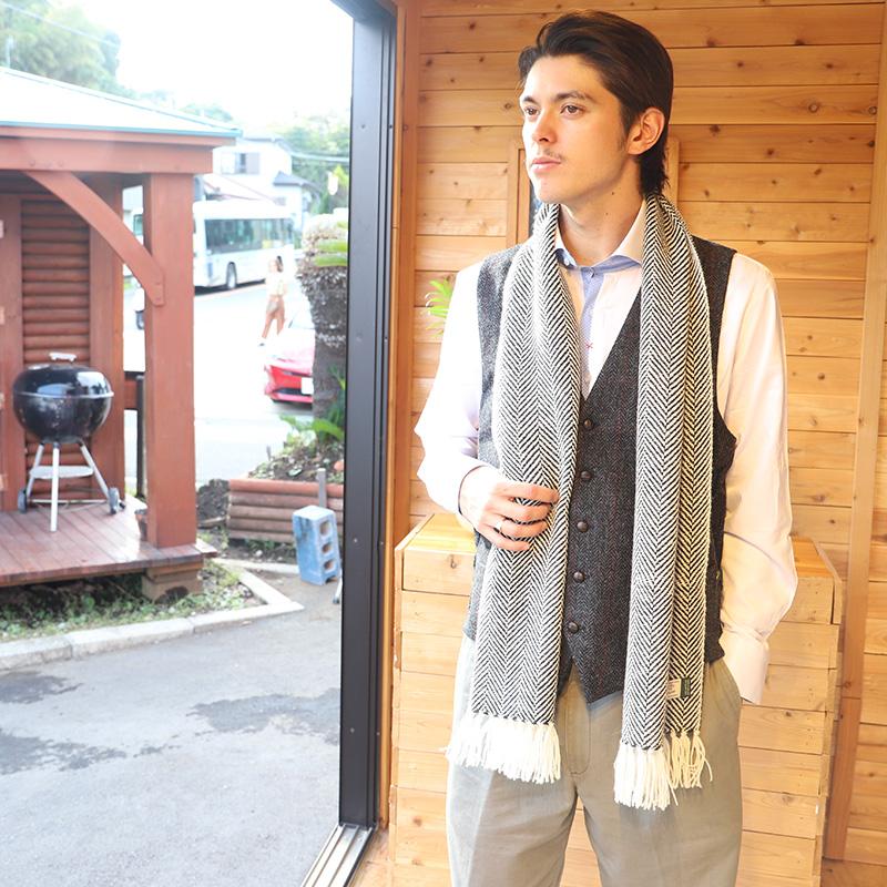 マフラー メンズ ビジネス 冬 Mucros Weavers アルパカマフラー
