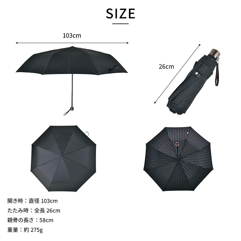 Ramuda メンズ 耐風傘 折りたたみ傘 8本骨 58cm 防水 撥水 UVカット 裏 