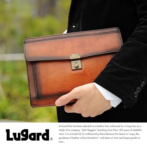 セカンド メンズ 本革 青木鞄 Lugard シャドー牛革 クラッチバッグ G-3