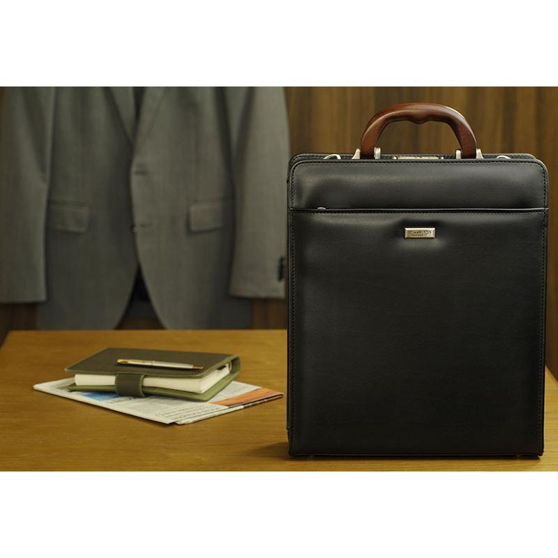 J.C HAMILTON 縦型ダレスバッグ ブラック 豊岡製 A4サイズ ダレスバッグ メンズ J.C HAMILTON 縦型ダレスバッグ ブラック