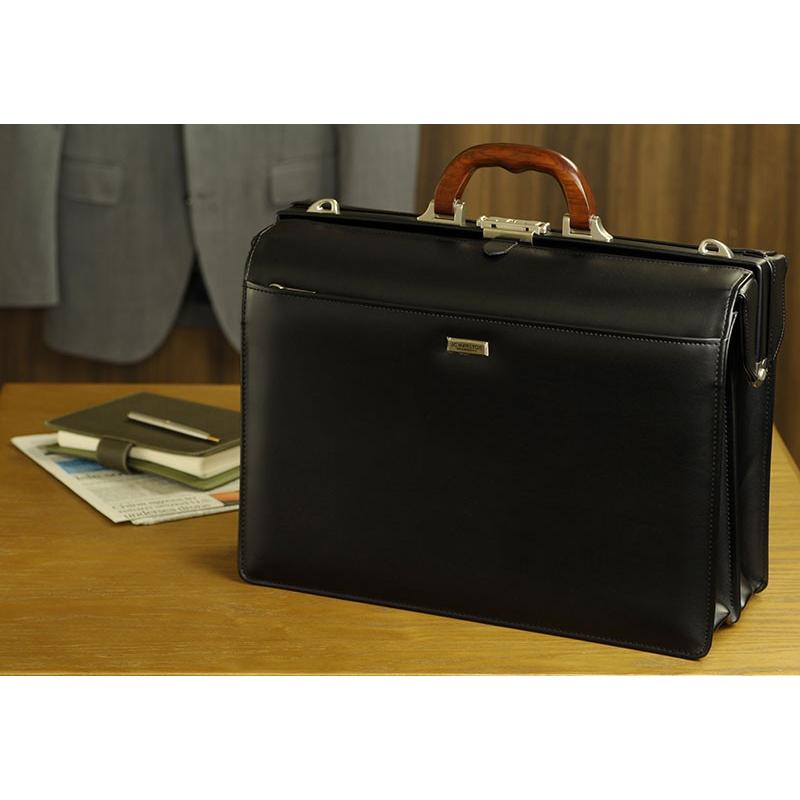 ダレスバッグ メンズ J.C HAMILTON 2層ダレス 木製ハンドル ブラック