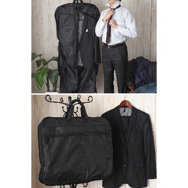 メンズ ガーメントバッグ 三つ折り ブラック BLAZER CLUB No.13064  ガーメントケース スーツ入れ